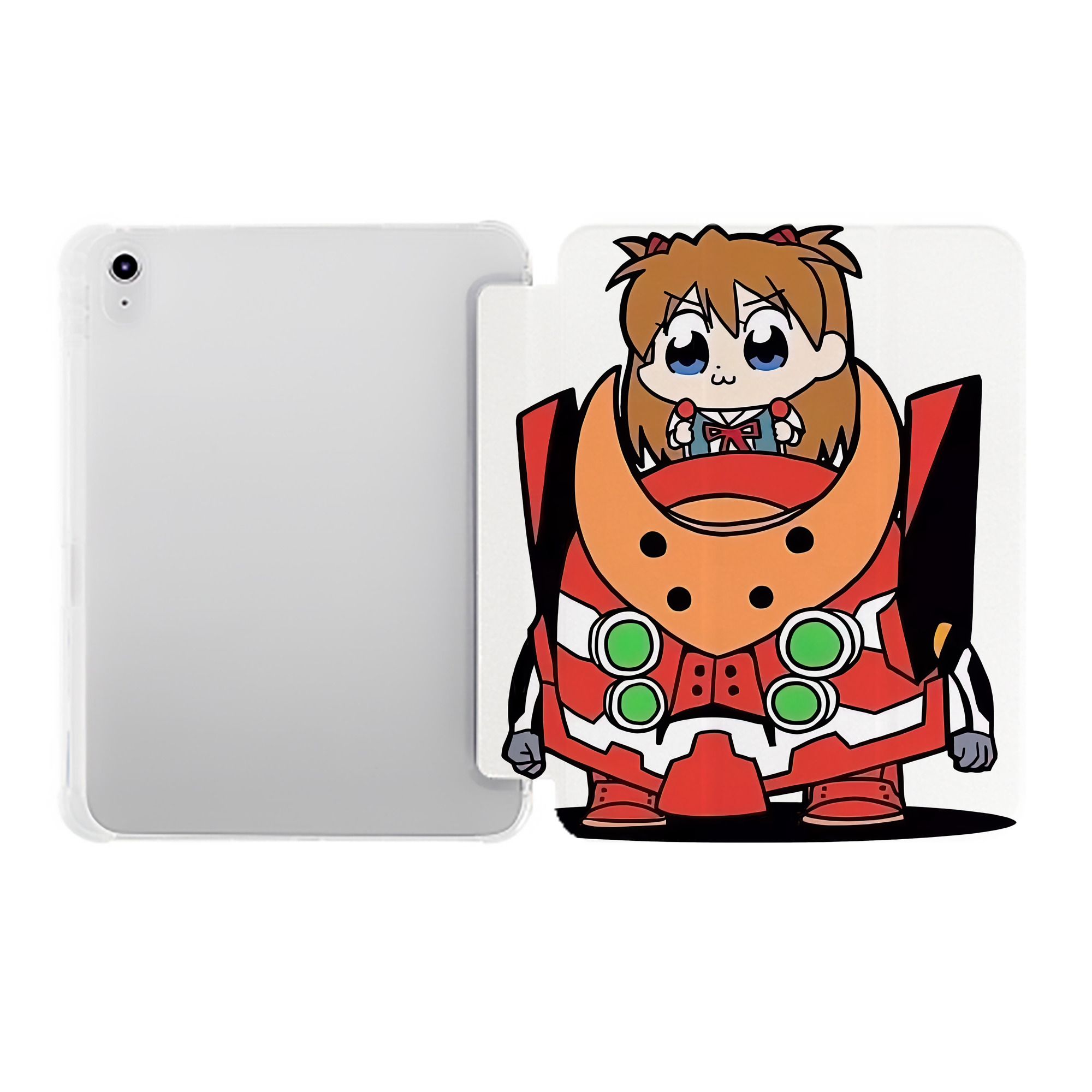 （画像用） EVA 新世紀エヴァンゲリオン IPad ケース ペン収納付き 三つ折りスタンド PUレザー×シリコン 対応機種9.5/10.5/10.9インチ